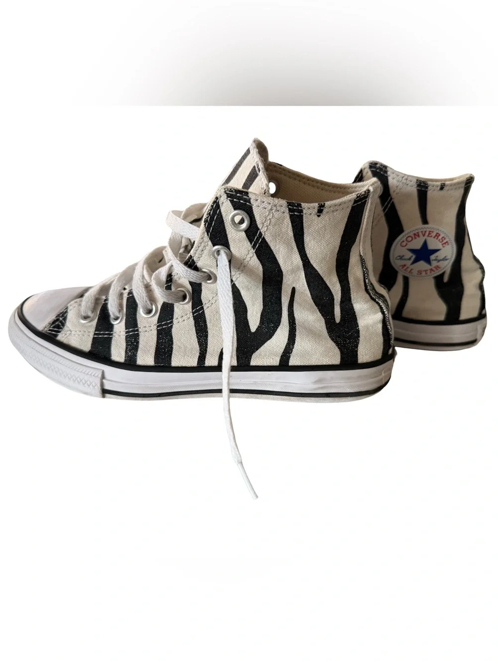 Converse Kids High-Top Zebra Canvas Sneakers - Black & White